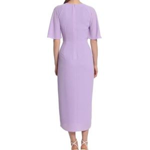 Size 16 Maggie London Short Flutter Faux Wrap MIDI